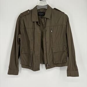 Banana Republic Green Military Utility Cropped Jacket Full Zip Size Medium